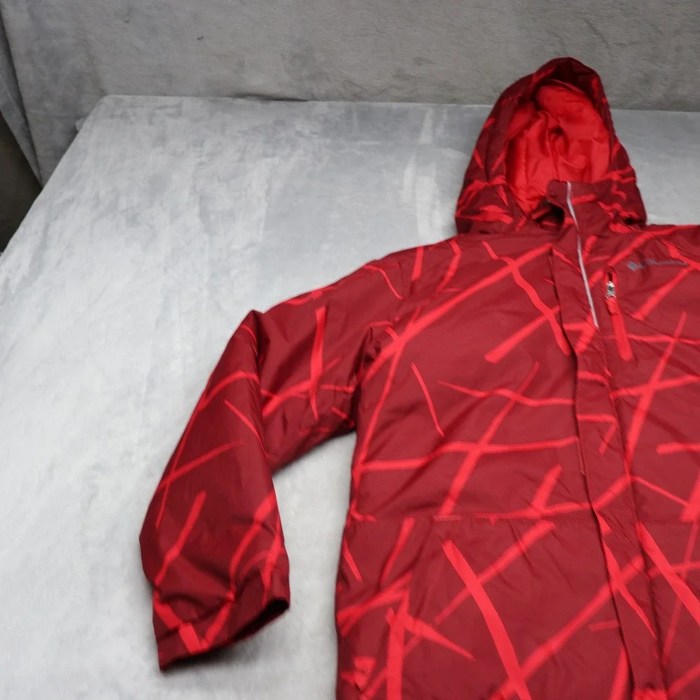 Columbia Jacket‎ Boys Medium 10/12 Red Geometric Lightning Lift Insulated Puffer